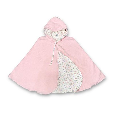 Poncho Dupla Face  -  de 0 a 4 anos - Jardim Rosa