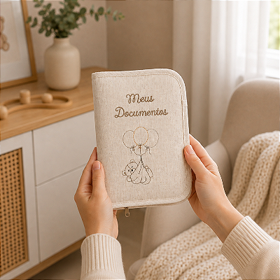 Porta Documentos Diário Médico - Urso Bege