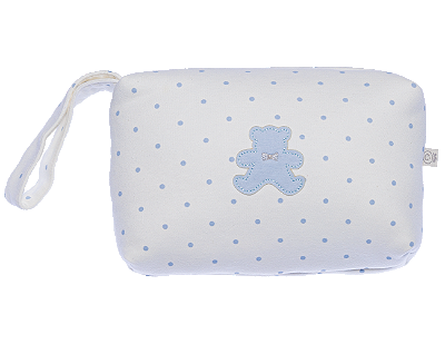 Necessaire Porta Lenço Umedecido - Poá Azul Urso