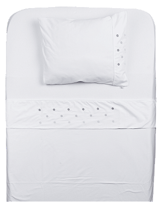 Lençol de Berço e Mini Cama Malha - Poá Cinza