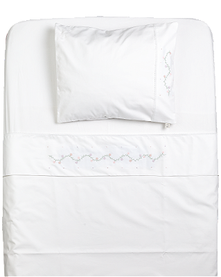 Lençol de Berço e Mini Cama Percal - Flores