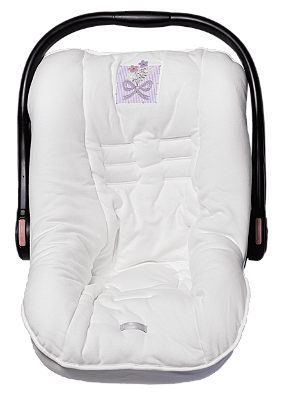Capa para Bebê Conforto Off White Laço