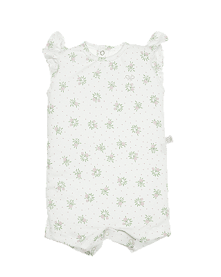 Macacão Curto - Rosas Poá