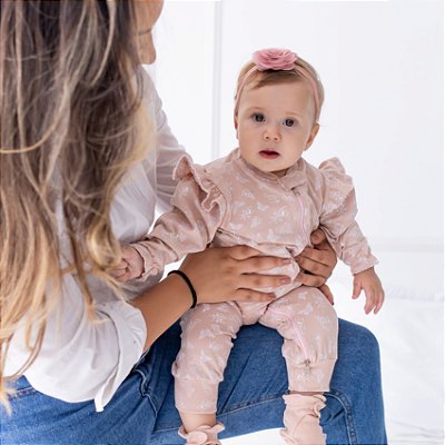 Macacão Comprido Zíper - Borboletas