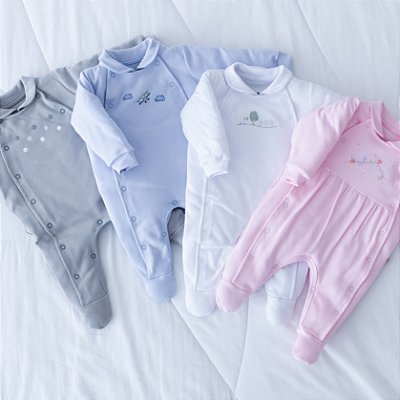 Macacão Comprido Abertura Frontal - Flores