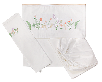 Lençol de Mini Berço Percal - Jardim