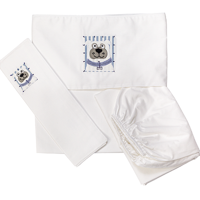 Lençol de Mini Berço Percal - Cachorro