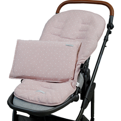 Capa Protetora Carrinho Tradicional Algodão - Poá Rosê