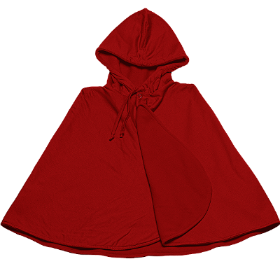 Poncho Dupla Face  -  de 4 a 8 anos - Vermelho