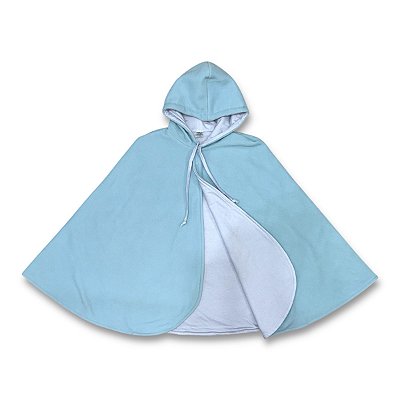 Poncho Dupla Face  -  de 0 a 4 anos - Microsoft Azul