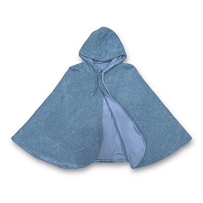 Poncho Dupla Face  -  de 4 a 8 anos - Soft Glace Azul