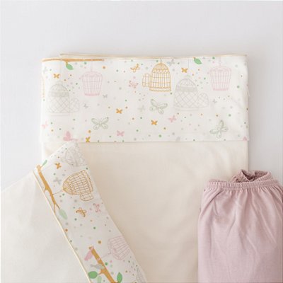 Lençol de Berço e Mini Cama Malha - Gaiolas