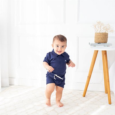 Camiseta Polo com Bermuda Luxo - Marinho