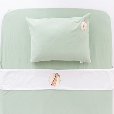 Lençol de Berço e Mini Cama Malha - Girafa