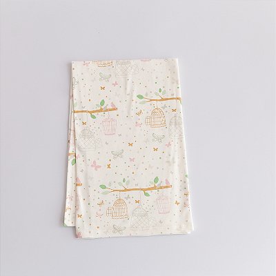 Cueiro de Suedine Estampado - Gaiolas