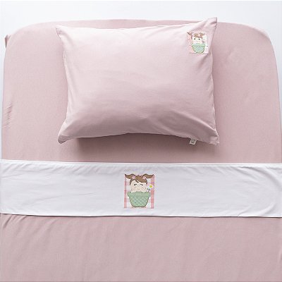 Lençol de Mini Berço Malha - Menina