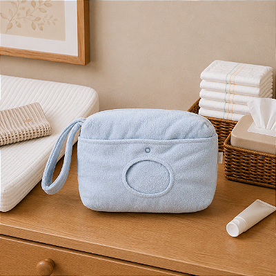 Necessaire Porta Lenço Umedecido - Atoalhado Azul
