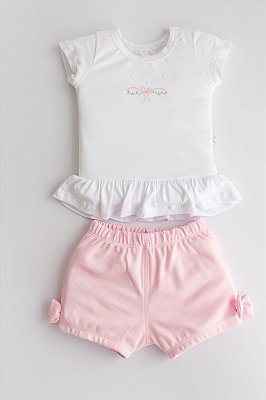 Blusinha com Shorts Laço - Laços Rosa