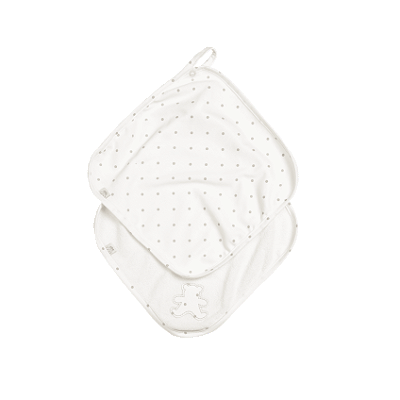 Pano de Boca Atoalhado Simples Estampado - Poá Cinza