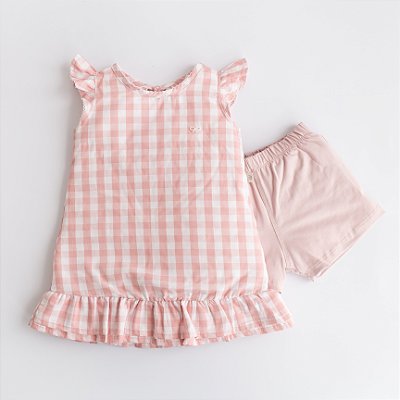 Vestido Tricoline com Shorts - Rosê
