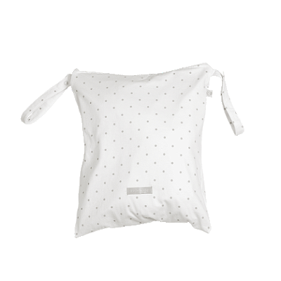 Saco para Roupa Suja e Úmida Estampado - Poá Cinza