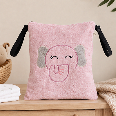 Saco para Roupa Suja e Úmida - Elefanta Rosê