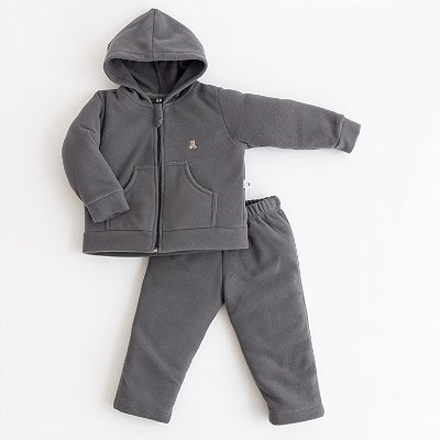 Agasalho de Microsoft com Zíper Baby - Cinza