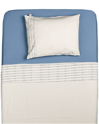 Lençol de Berço e Mini Cama Malha - Listrado Azul