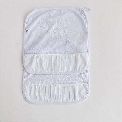 Pano de Boca Atoalhado Simples Premium - Listrado Branco