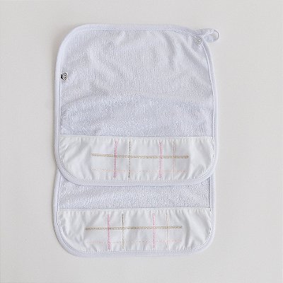 Pano de Boca Atoalhado Simples Premium - Xadrez Rosa