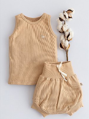 Conj. Regata com Shorts Luxo - Bege