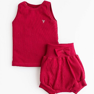 Conj. Regata com Shorts Luxo - Vermelho