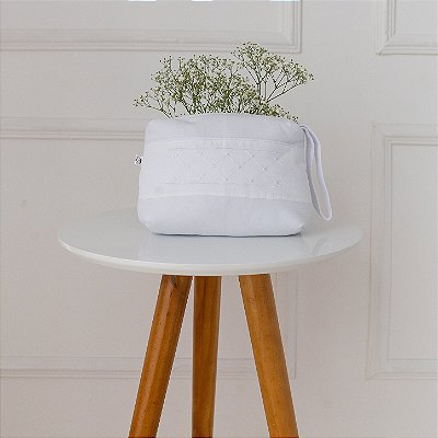 Necessaire Porta Lenço Umedecido Premium - Losango Branco