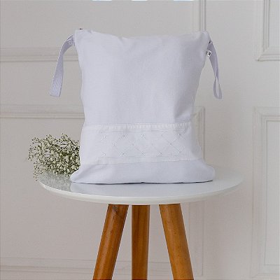 Saco para Roupa Suja e Úmida Premium - Losango Branco