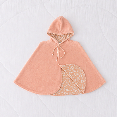 Poncho Dupla Face - de 0 a 4 anos - Borboletas Nude