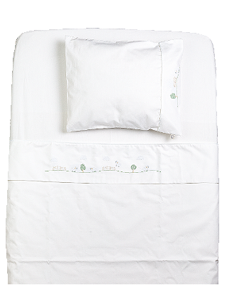 Lençol de Berço e Mini Cama Percal - Ovelhinhas