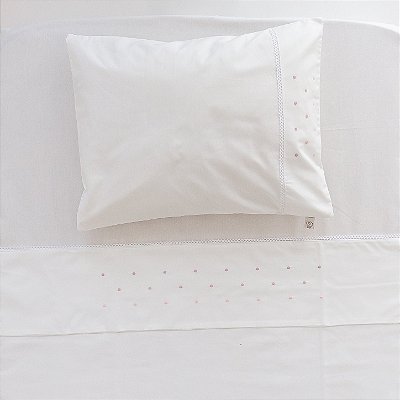 Lençol de Berço e Mini Cama Percal - Petit Poá