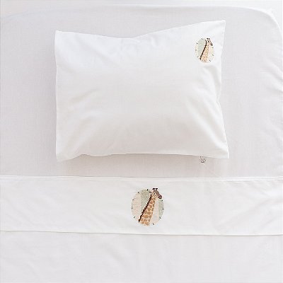 Lençol de Berço e Mini Cama Percal - Girafa