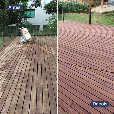 ASSINATURA DE DESCONTAMINAÇÃO E REVITALIZAÇÃO DE DECK COM BONA DECKING OIL NEUTRO (2X AO ANO)