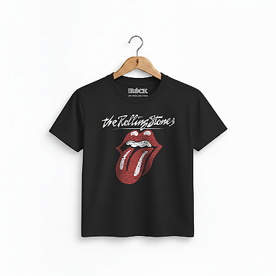 Camiseta Infantil Rolling Stones Preta