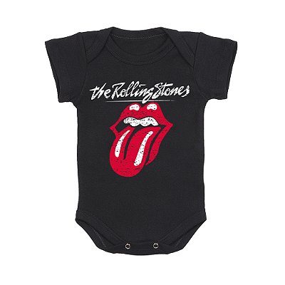 Body Bebê Rolling Stones Preto