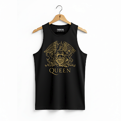 Regata Masculina Queen Brasão Preta