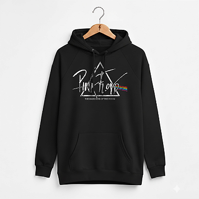 Moletom Canguru Feminino Pink Floyd Preto