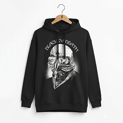 Moletom Bolso Lateral Black Sabbath Preto