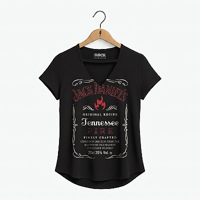 Blusinha Jack Daniels Fire Preta