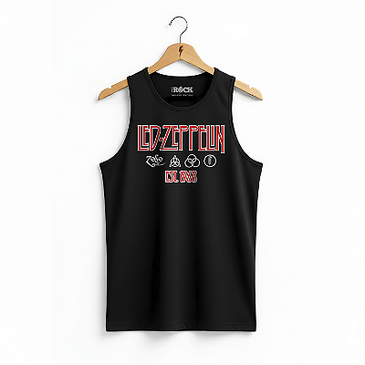 Regata Masculina Led Zeppelin 1968 Preta