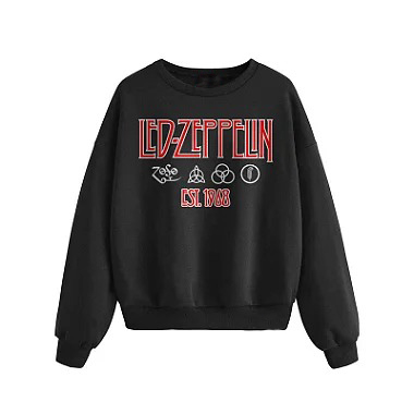 Moletom Careca Led Zeppelin Preto