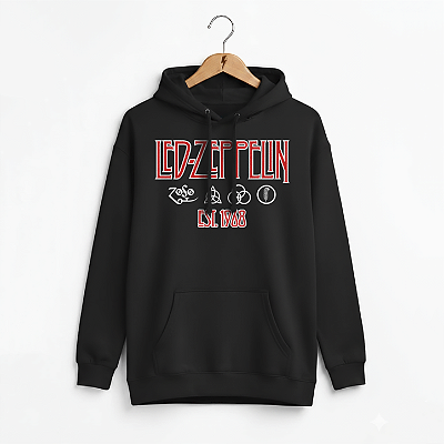Moletom Canguru Led Zeppelin Preto