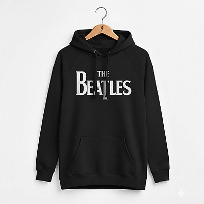 Moletom Canguru Feminino The Beatles Preto