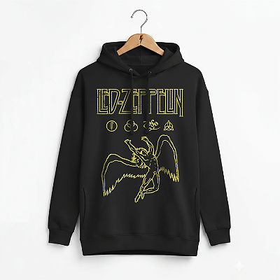 Moletom Bolso Lateral Led Zeppelin Preto